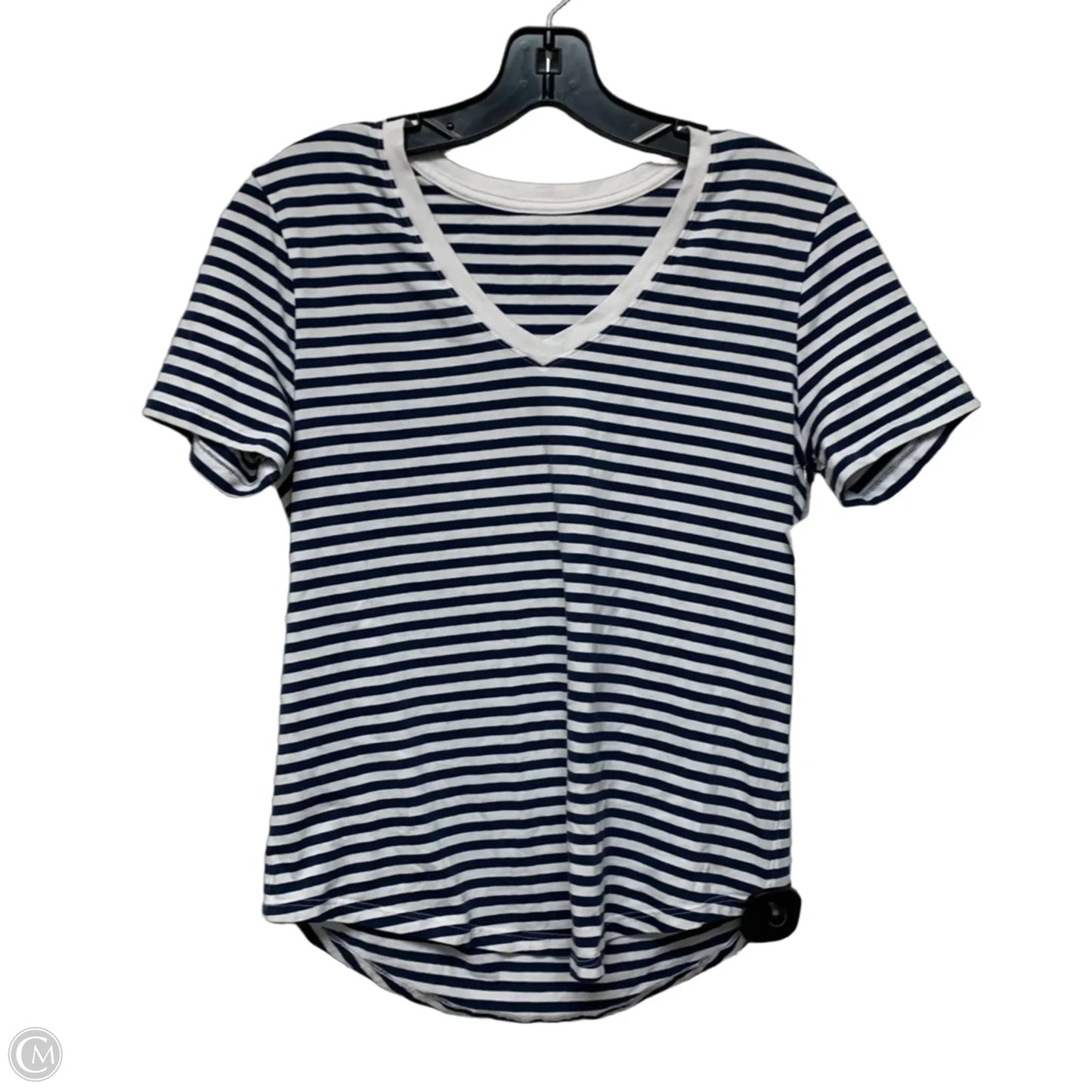 Athletic Top Short Sleeve By Lululemon In Striped Pattern, Size: S