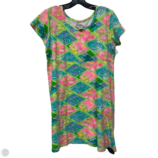 Dress Designer By Lilly Pulitzer In Green & Pink, Size: L
