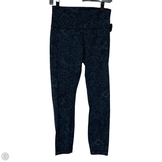 Athletic Leggings By Lululemon In Black & Blue, Size: M