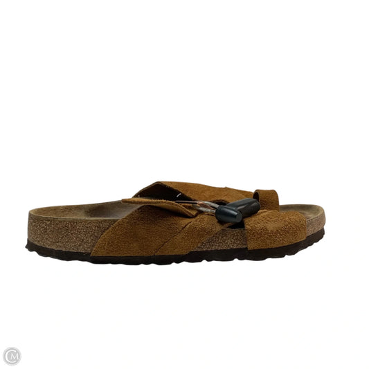 Sandals Flats By Birkenstock In Brown, Size: 11.5