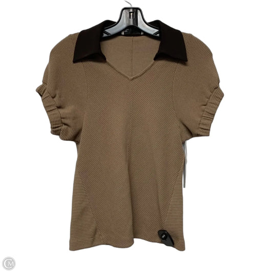 Top Short Sleeve Designer By Tory Burch In Brown, Size: S