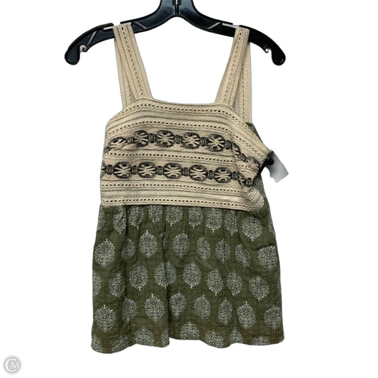 Top Sleeveless By Thml In Cream & Green, Size: S