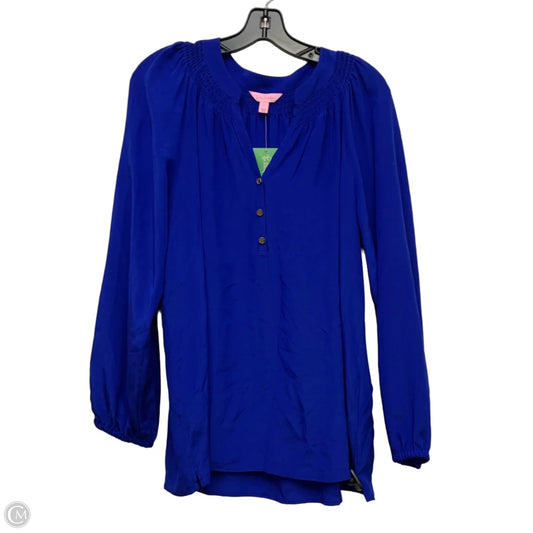 Top Long Sleeve Designer By Lilly Pulitzer In Blue, Size: L