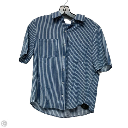 Top Short Sleeve By Jones New York In Blue & White, Size: S