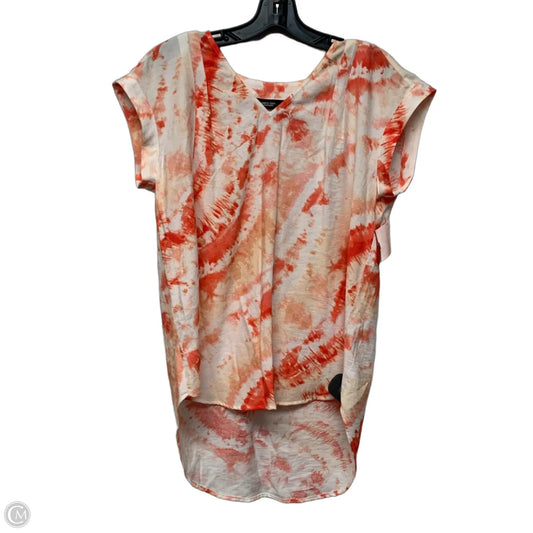Top Sleeveless Designer By Vera Wang In Orange & White, Size: S