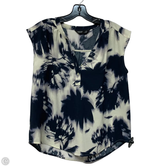 Top Sleeveless Designer By Vera Wang In Blue & Cream, Size: Sp