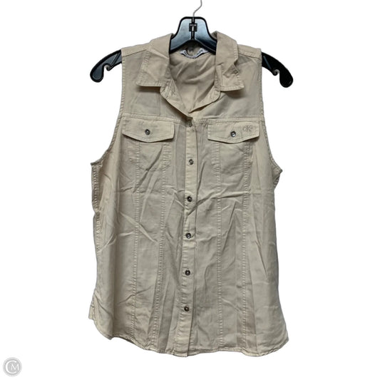 Top Sleeveless By Calvin Klein In Tan, Size: S