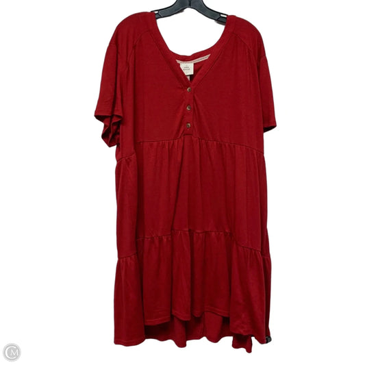 Dress Casual Short By Knox Rose In Red, Size: 2x