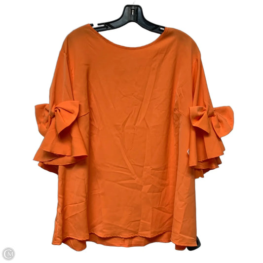 Top Short Sleeve By Shein In Orange, Size: 3x