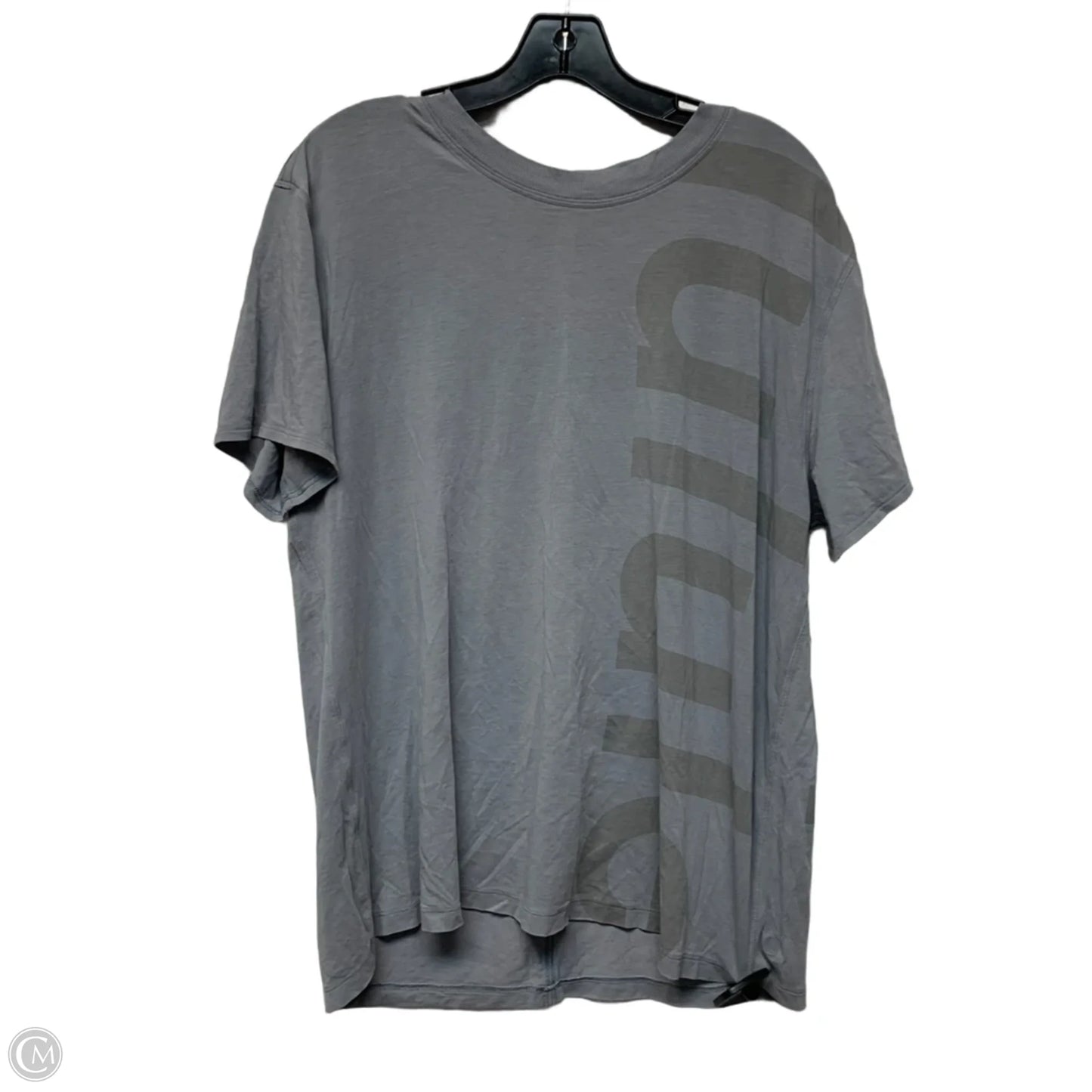 Athletic Top Short Sleeve By Lululemon In Grey, Size: M