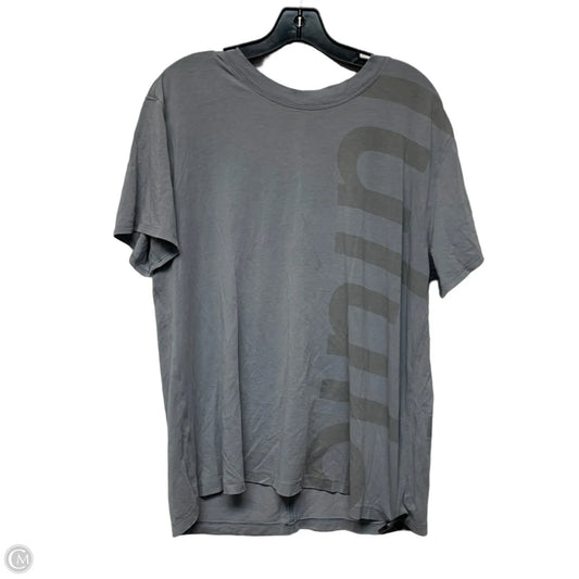 Athletic Top Short Sleeve By Lululemon In Grey, Size: M