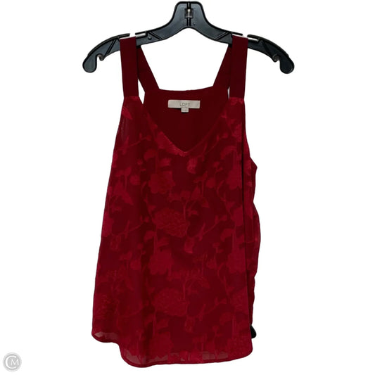 Top Sleeveless By Loft In Red, Size: S
