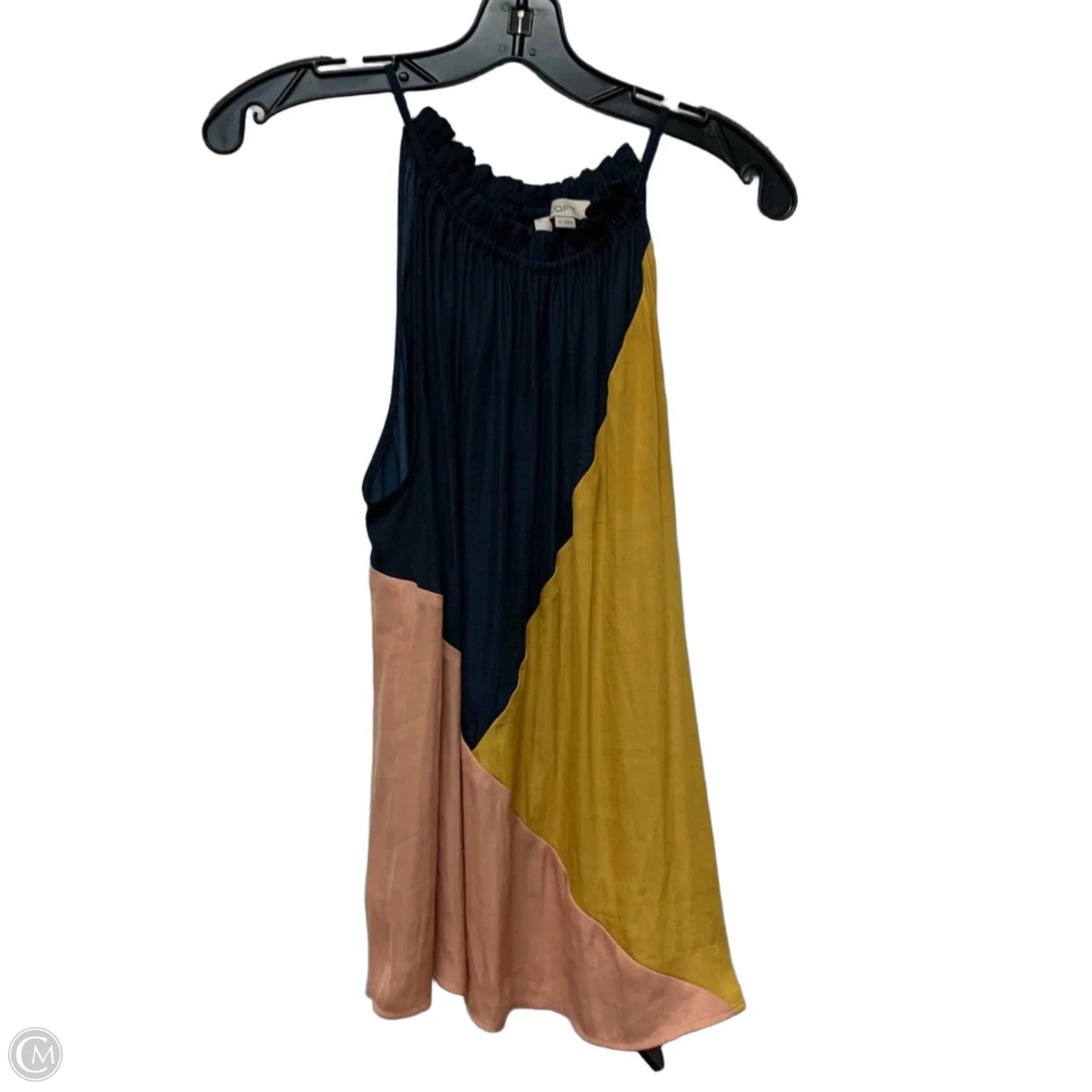 Top Sleeveless By Loft In Blue & Yellow, Size: M