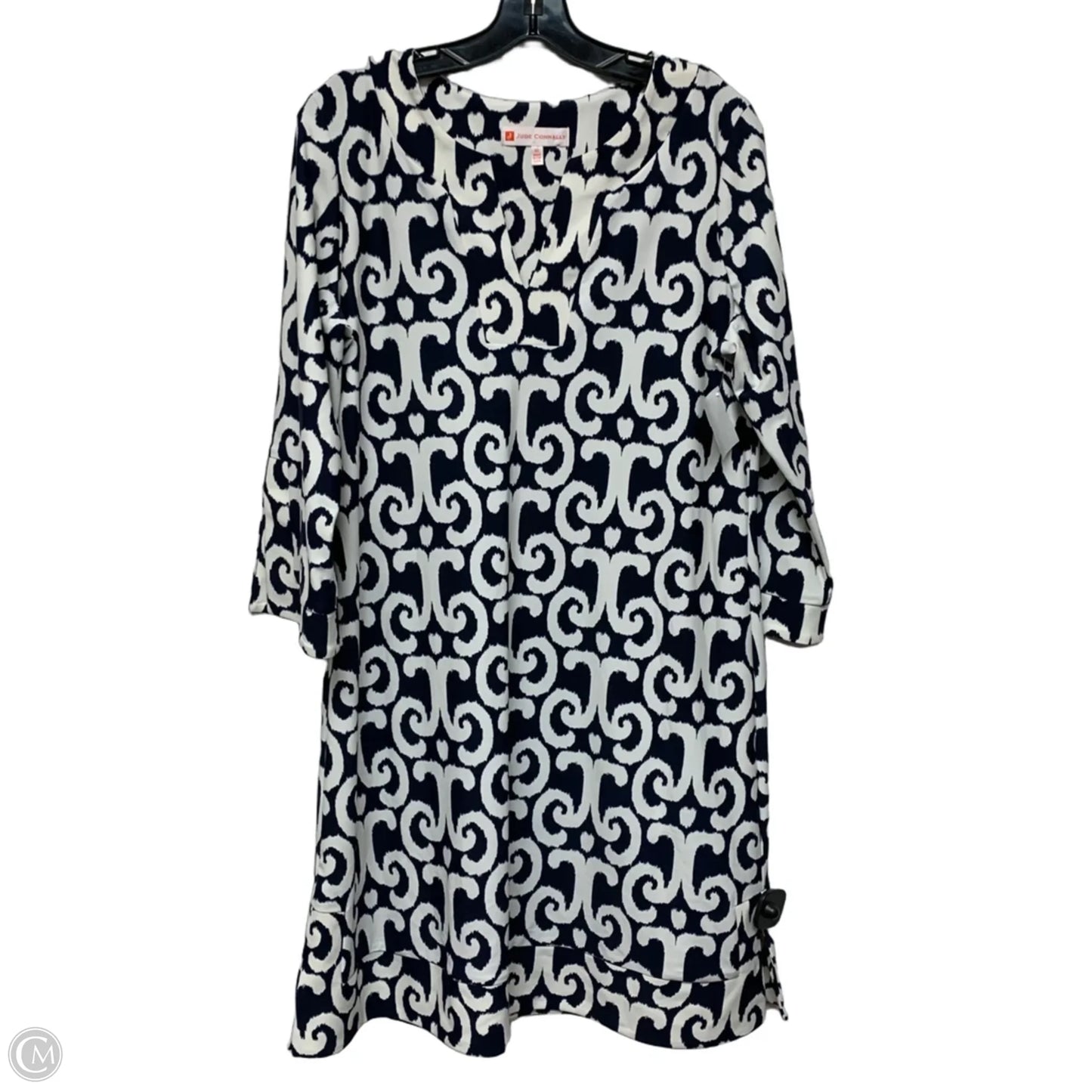 Dress Casual Short By Jude Connally In Blue & White, Size: Xl