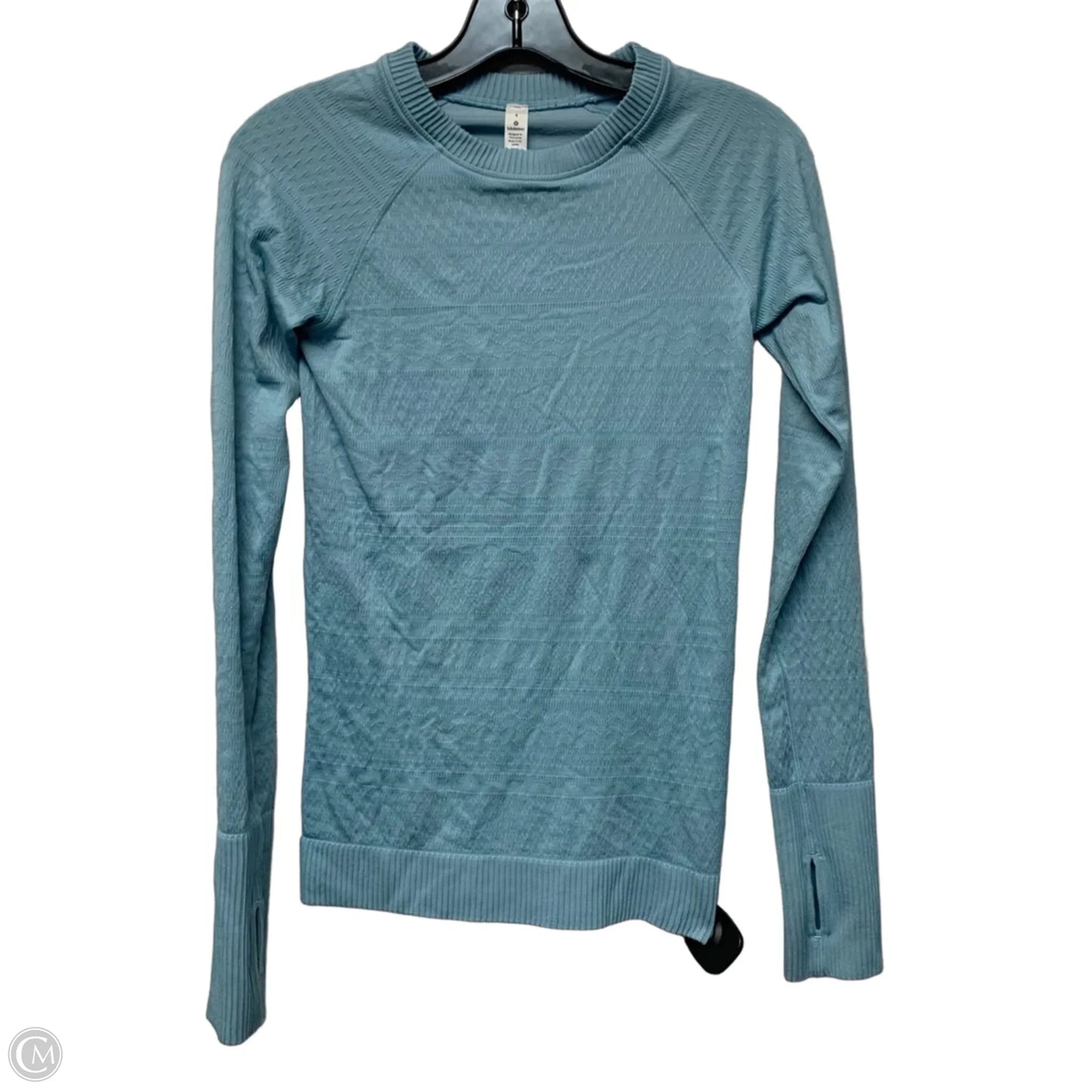 Athletic Top Long Sleeve Collar By Lululemon In Blue, Size: S