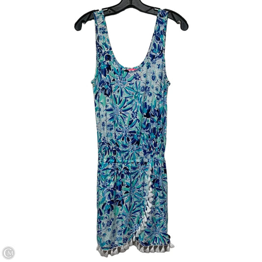 Romper Designer By Lilly Pulitzer In Blue & White, Size: S