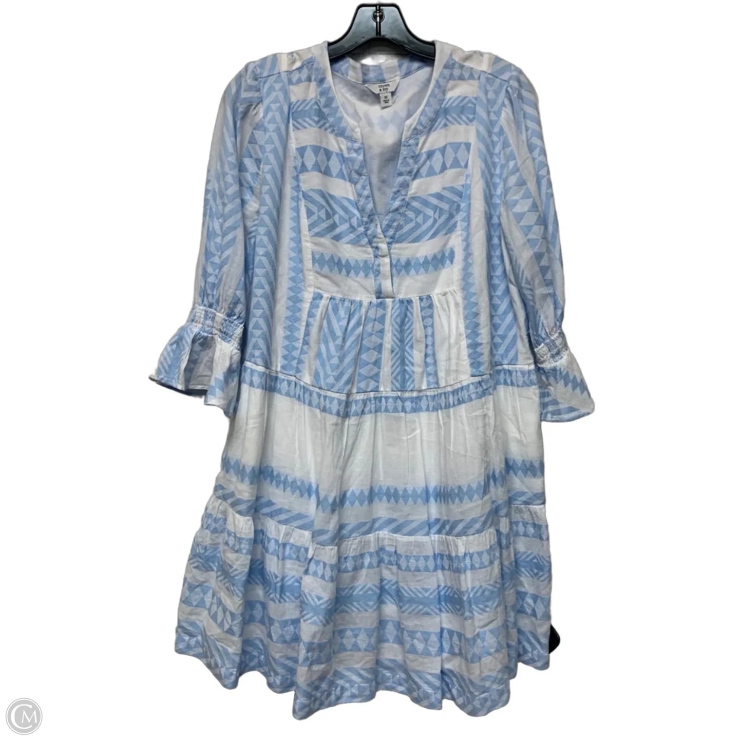 Dress Casual Short By Crown And Ivy In Blue & White, Size: M
