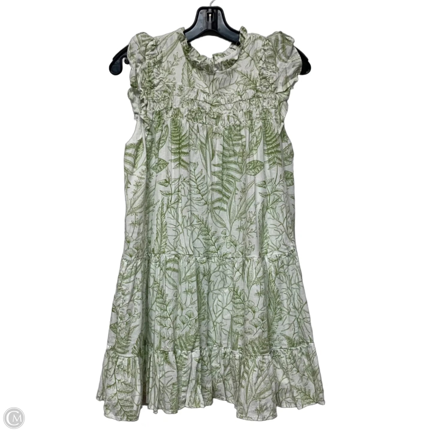 Dress Casual Short By Aura In Green & White, Size: Xs
