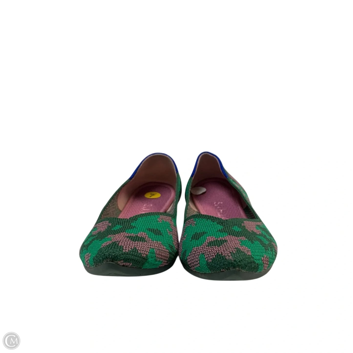 Shoes Flats By Rothys In Green & Pink, Size: 7