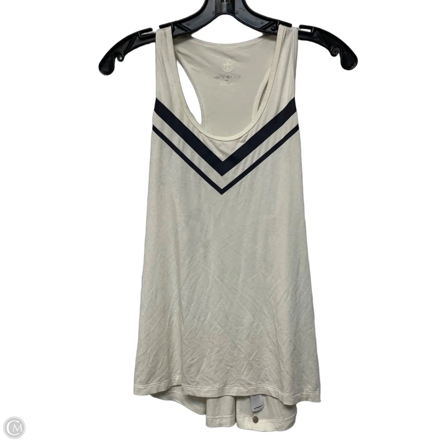 Top Sleeveless Designer By Tory Burch In Blue & Cream, Size: S