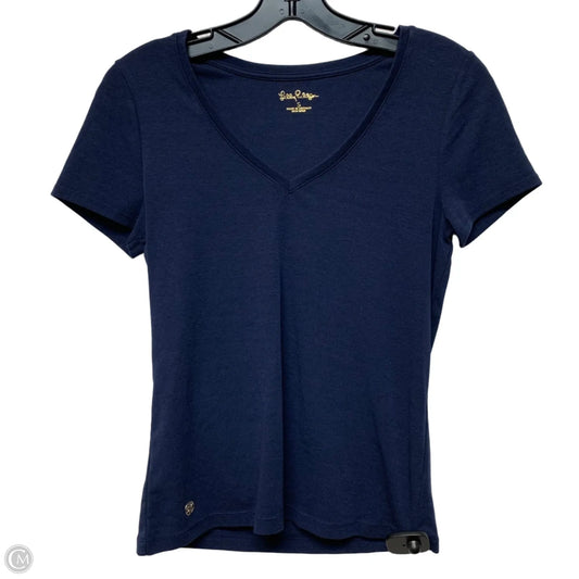 Top Short Sleeve Designer By Lilly Pulitzer In Navy, Size: S