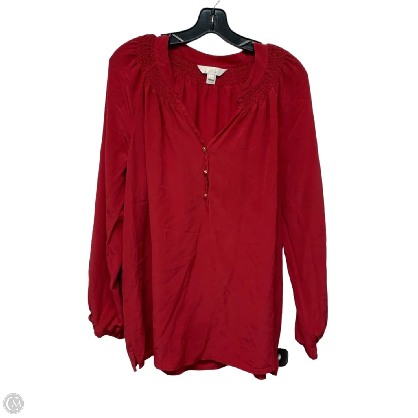 Top Long Sleeve Designer By Lilly Pulitzer In Red, Size: Xxl
