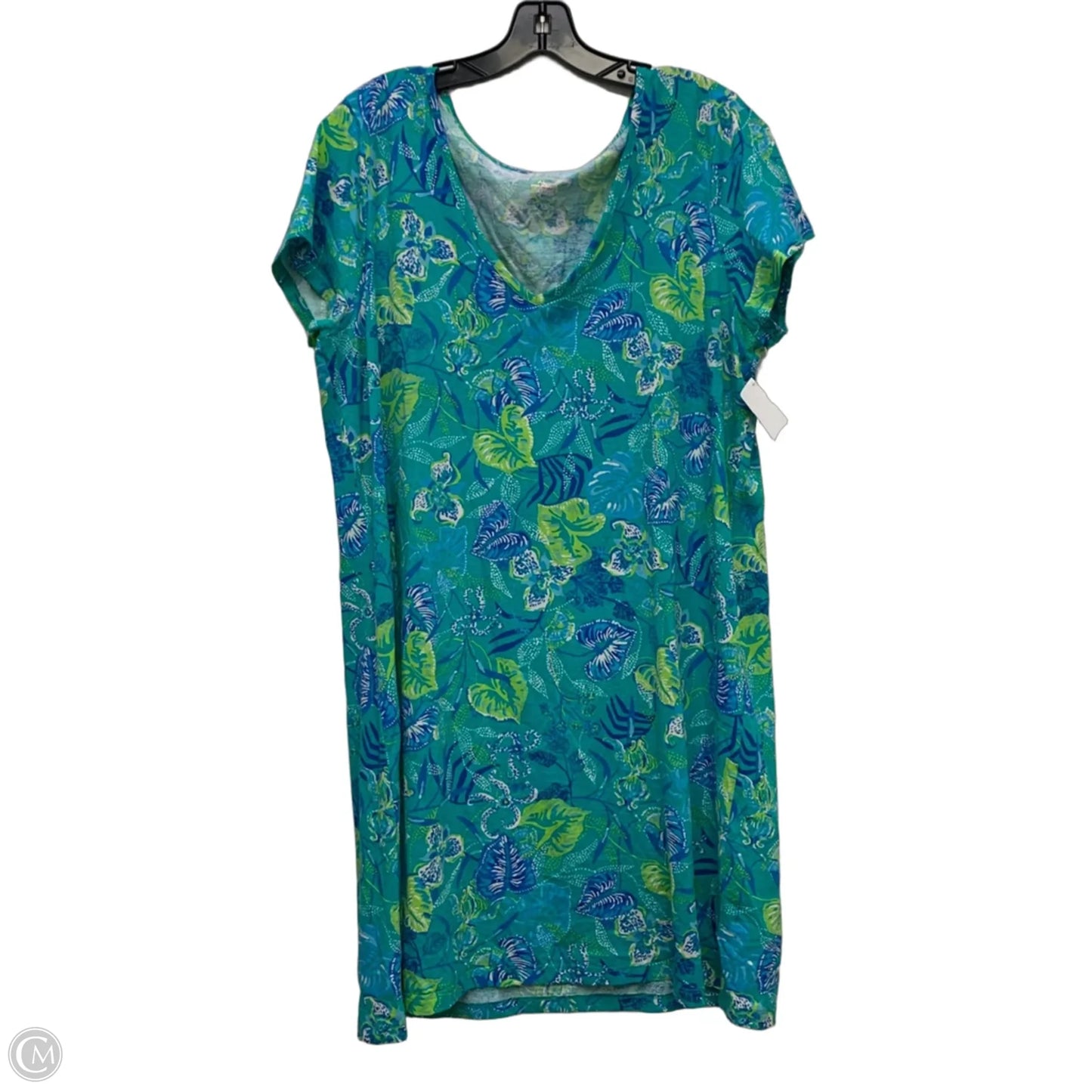 Dress Designer By Lilly Pulitzer In Green & Yellow, Size: Xl