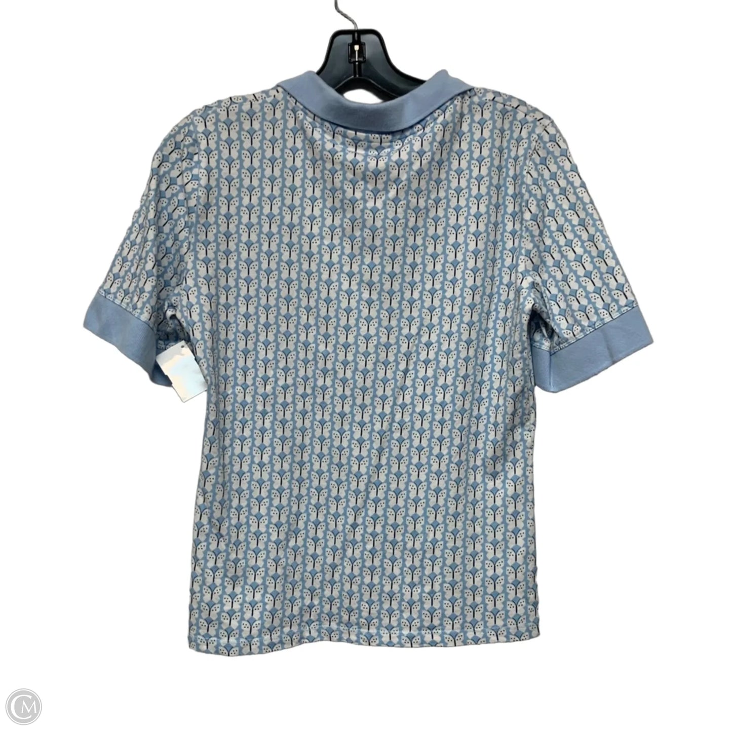 Top Short Sleeve By Maeve In Blue & White, Size: M