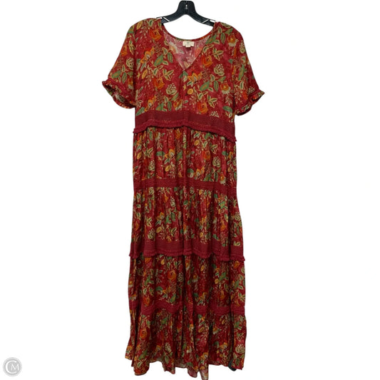 Dress Casual Maxi By Guadalupe In Orange & Red, Size: L