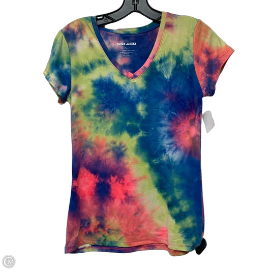 Top Short Sleeve By Emme In Tie Dye Print, Size: L