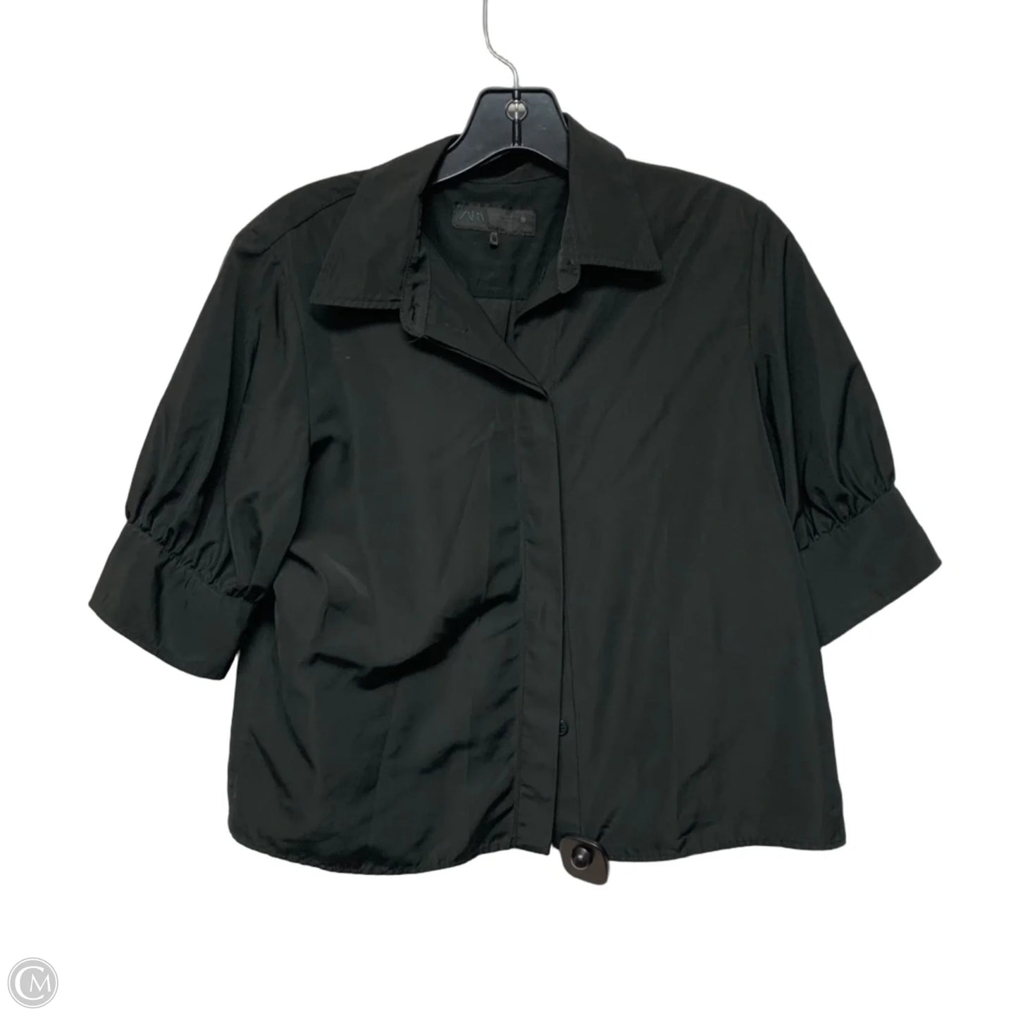 Top Short Sleeve By Zara In Black, Size: M