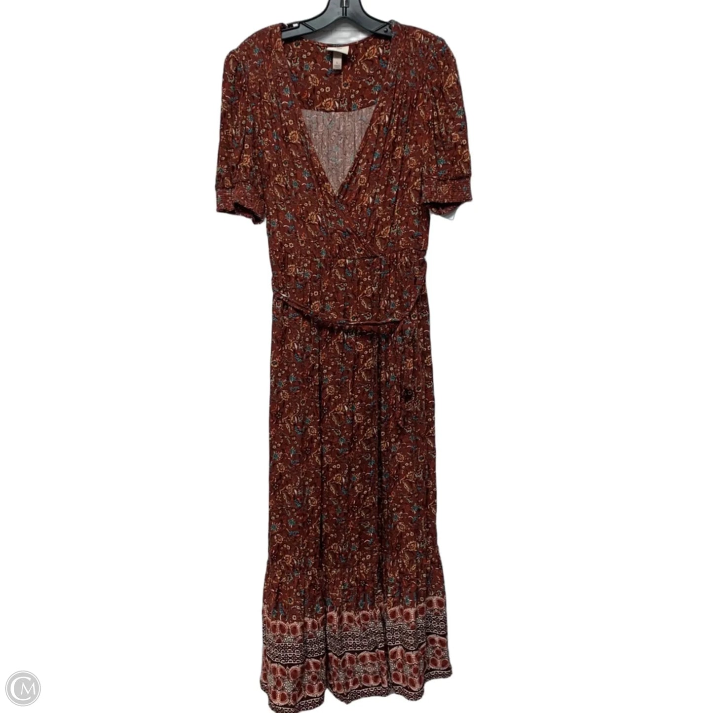 Dress Casual Maxi By Knox Rose In Brown & Orange, Size: L