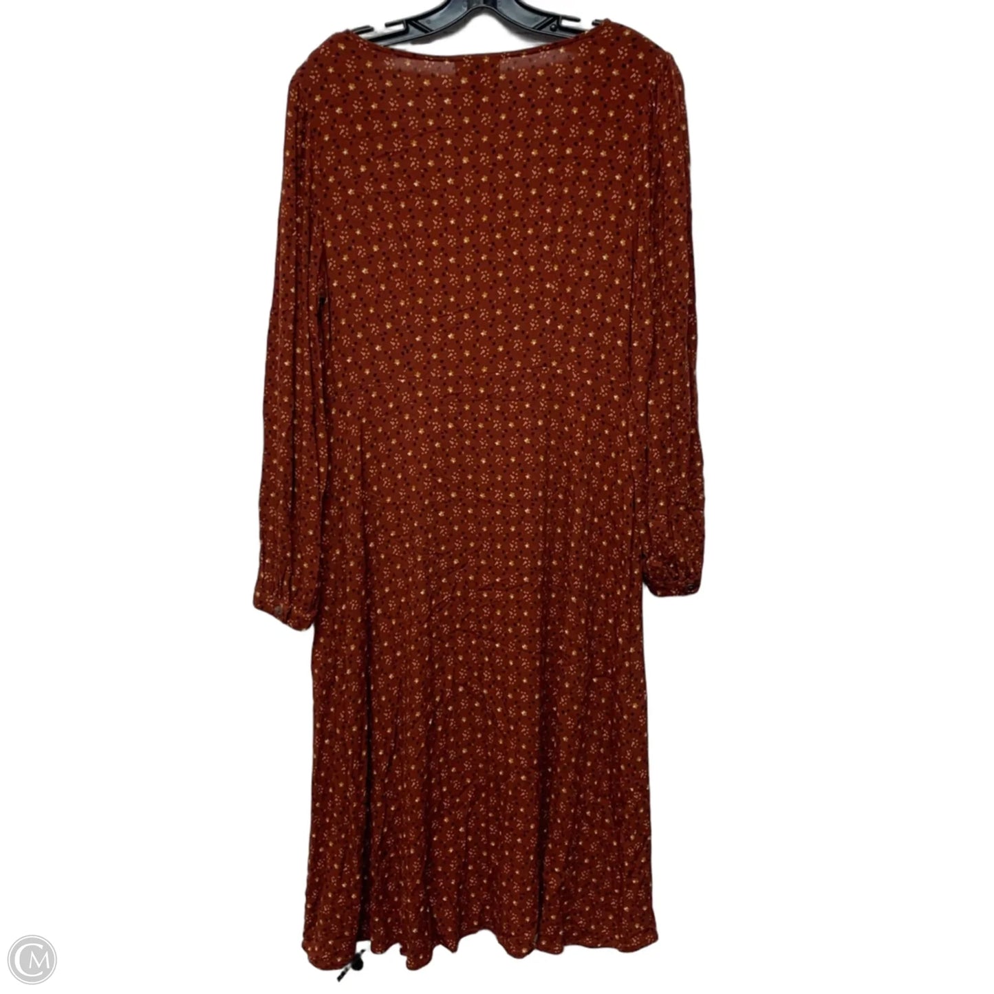 Dress Casual Midi By Universal Thread In Brown & Yellow, Size: L