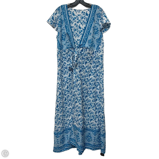 Dress Casual Maxi In Blue & White, Size: Xl