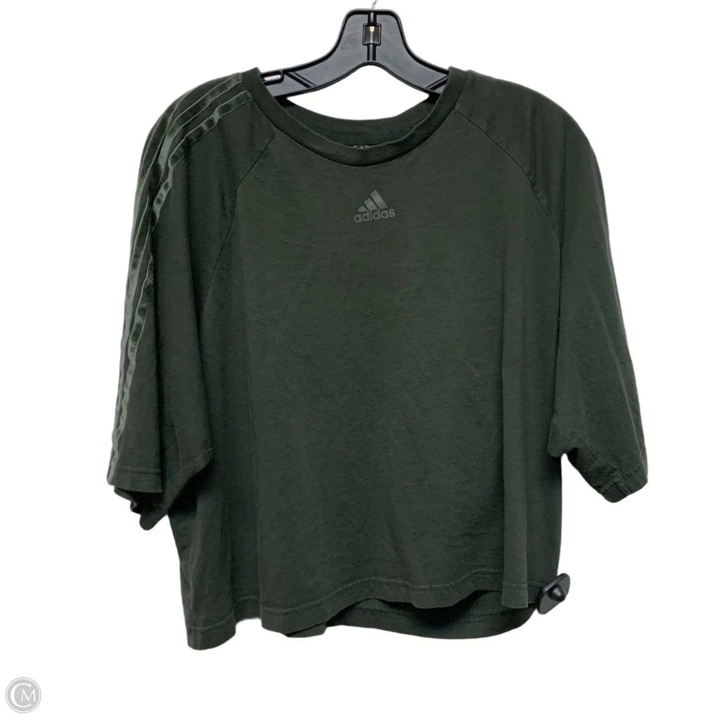 Athletic Top Short Sleeve By Adidas In Green, Size: Xl