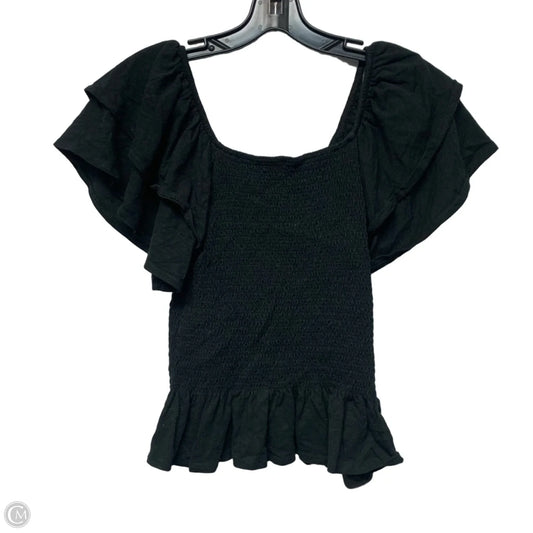 Top Short Sleeve By Nicole Miller In Black, Size: M