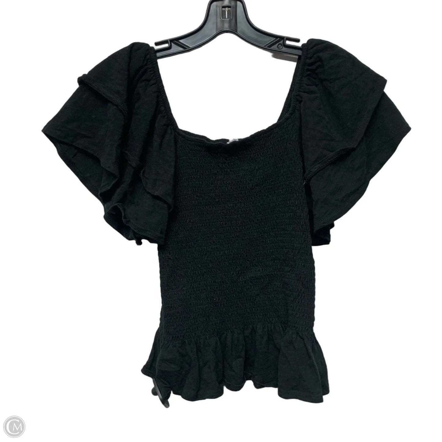 Top Short Sleeve By Nicole Miller In Black, Size: M