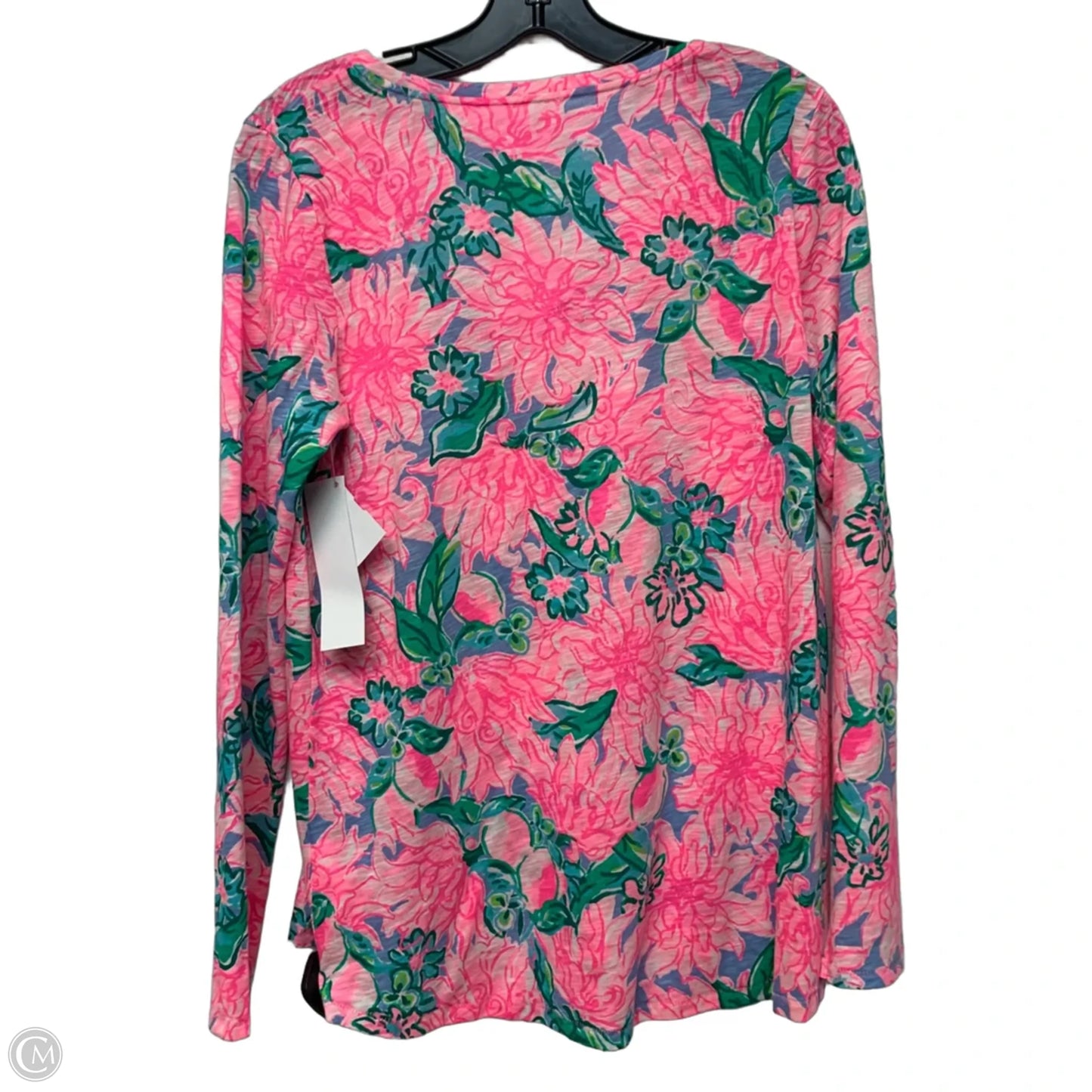 Top Long Sleeve Designer By Lilly Pulitzer In Green & Pink, Size: S