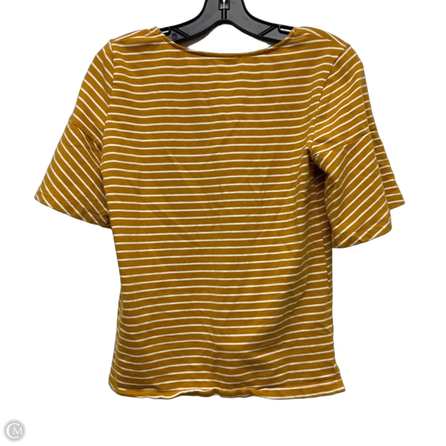 Top Short Sleeve By Sunday In Brooklyn In White & Yellow, Size: S