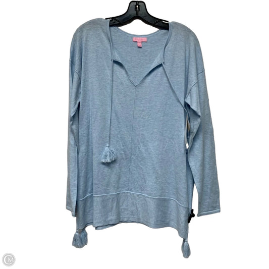 Top Long Sleeve Designer By Lilly Pulitzer In Blue, Size: L