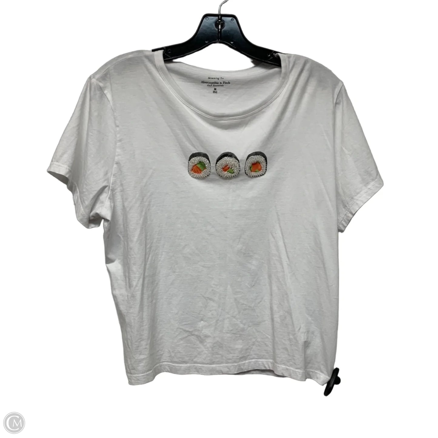 Top Short Sleeve By Abercrombie And Fitch In White, Size: M