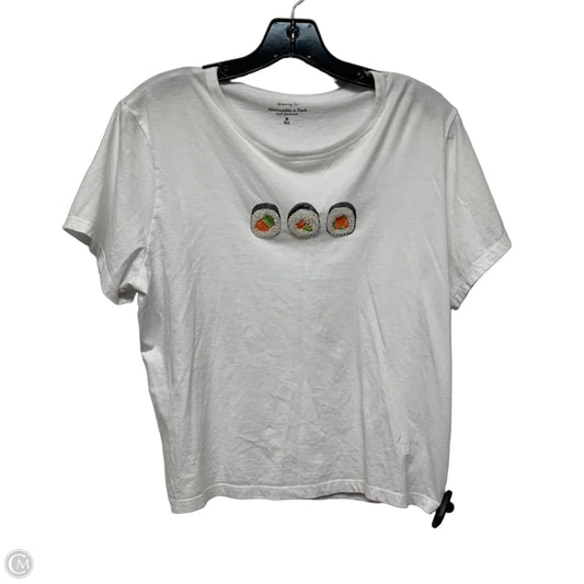 Top Short Sleeve By Abercrombie And Fitch In White, Size: M