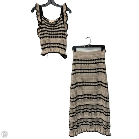 Skirt Set 2pc By Solitaire In Black & Cream, Size: L