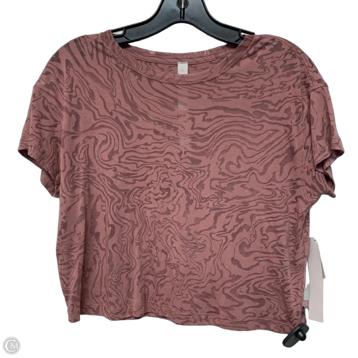 Athletic Top Short Sleeve By Lululemon In Pink, Size: S