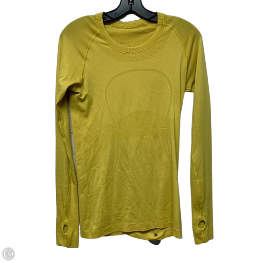 Athletic Top Long Sleeve Crewneck By Lululemon In Yellow, Size: M