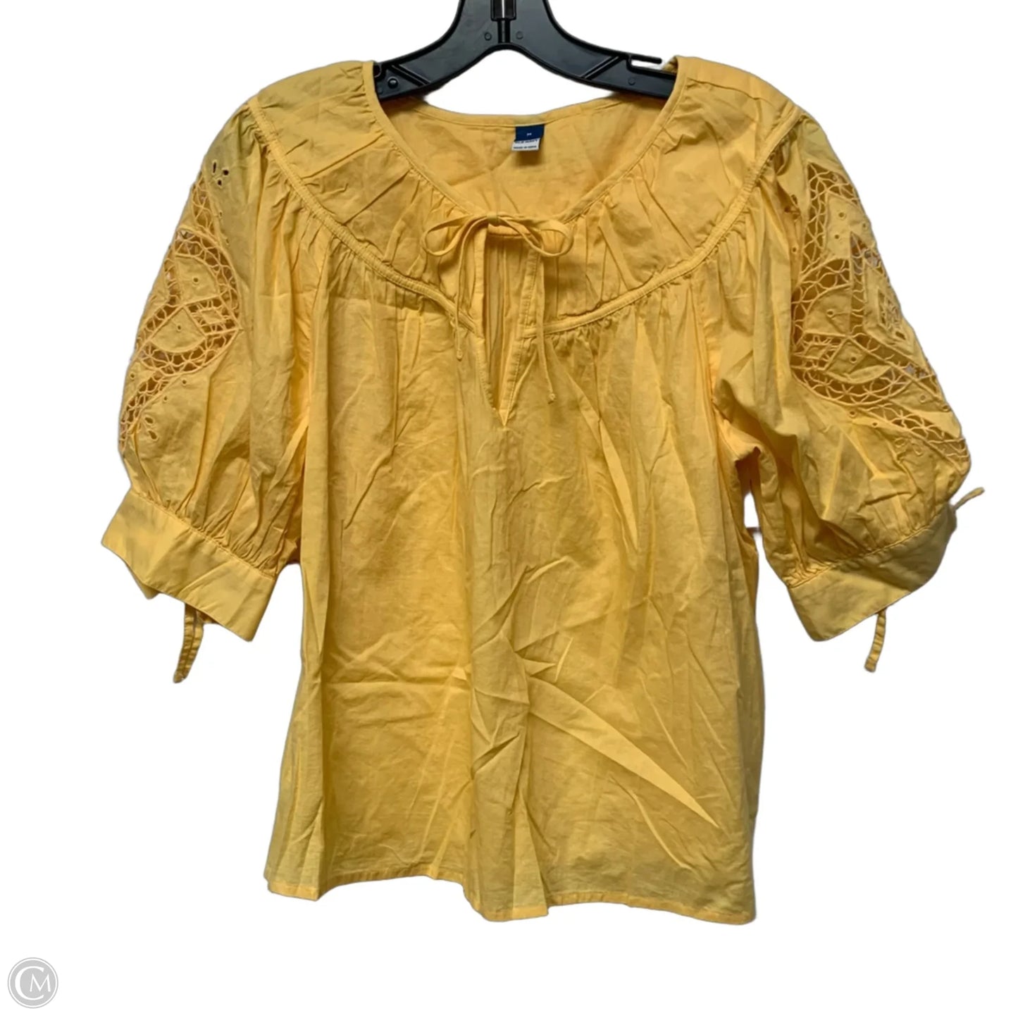 Top Short Sleeve By Old Navy In Yellow, Size: M