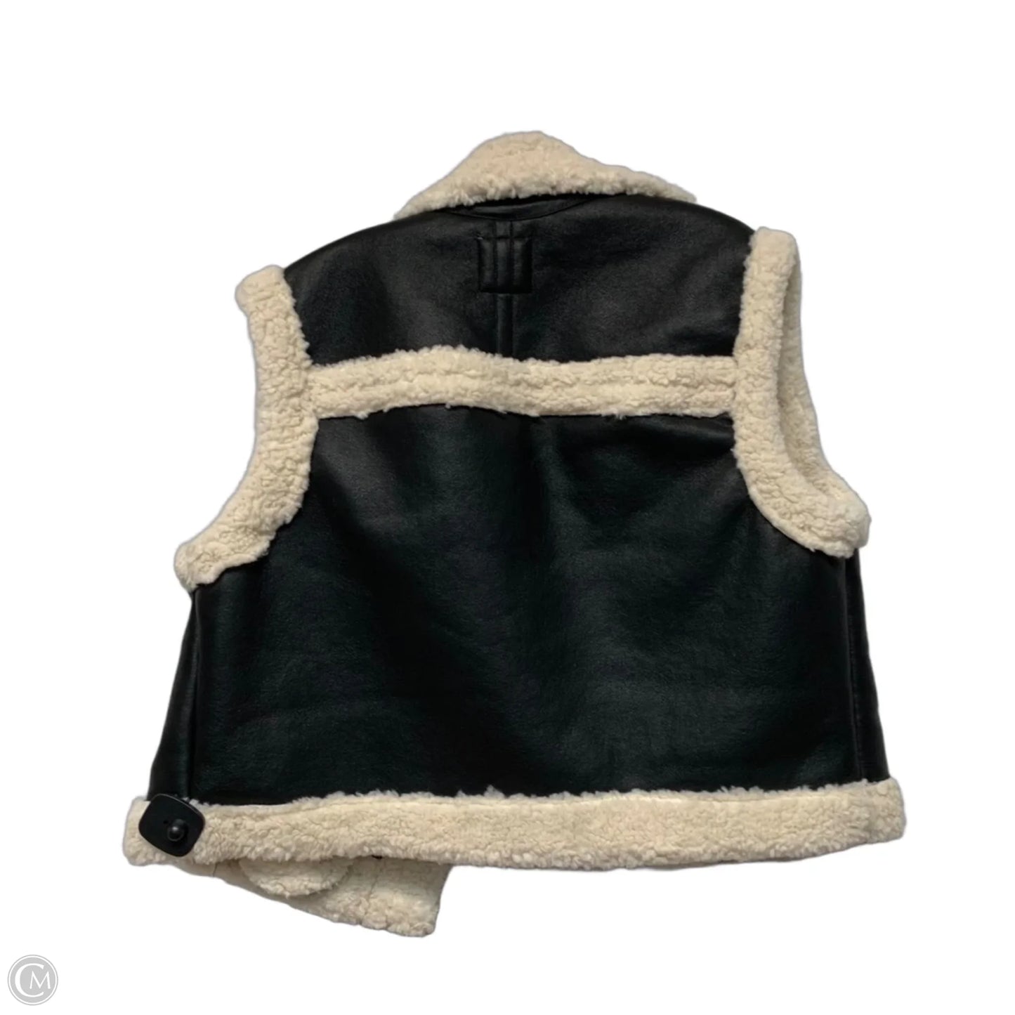 Vest Faux Fur & Sherpa By Cali 1850 In Black & Cream, Size: L