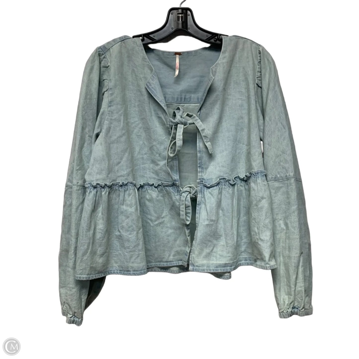 Top Long Sleeve By Free People In Blue Denim, Size: S