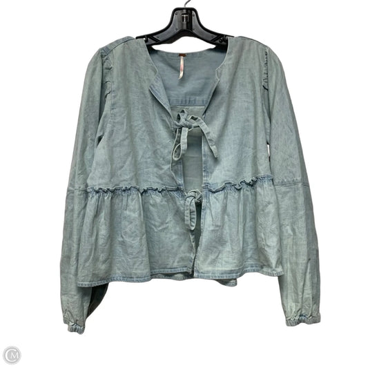Top Long Sleeve By Free People In Blue Denim, Size: S