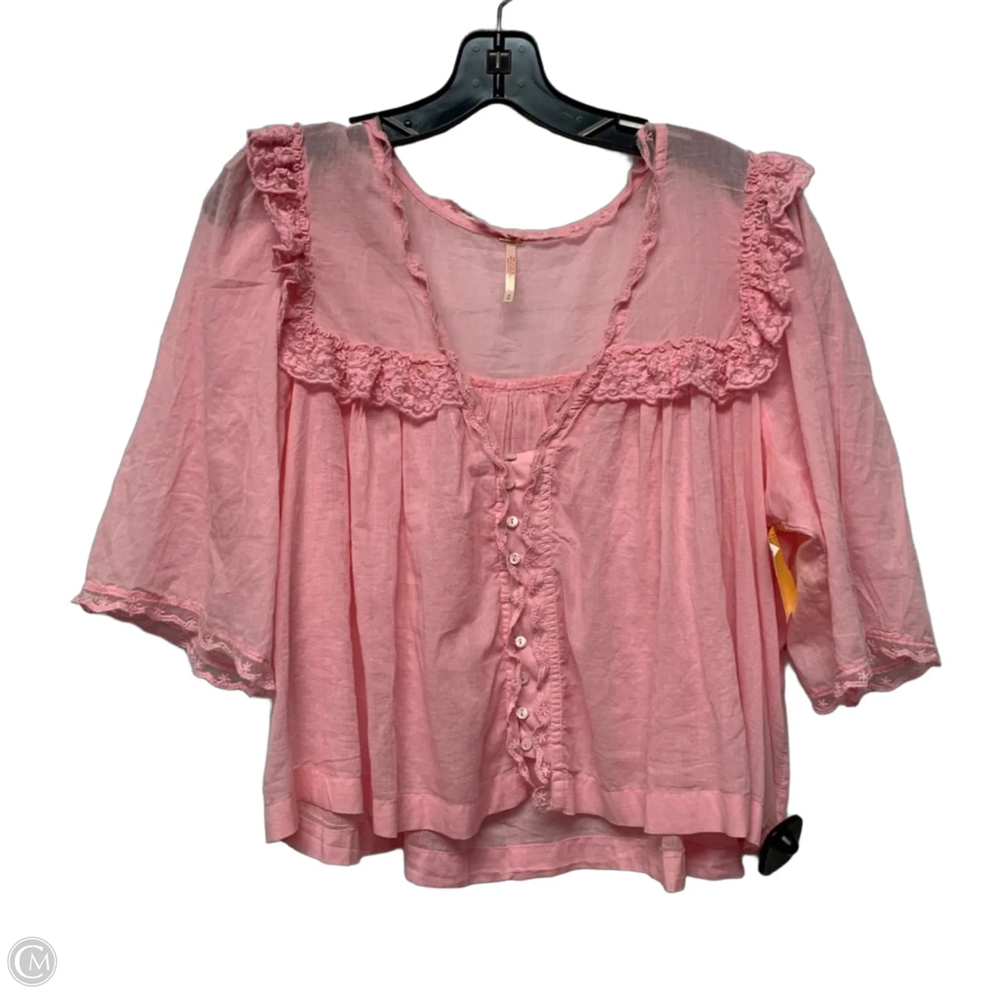 Top Short Sleeve By Free People In Pink, Size: M